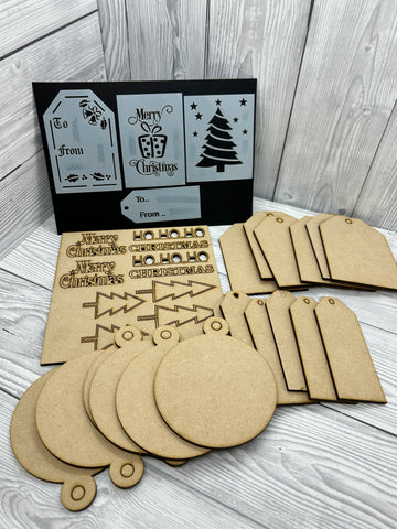 MDF tags and baubles kit