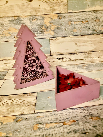 MDF snowflake tree box with pull out drawer