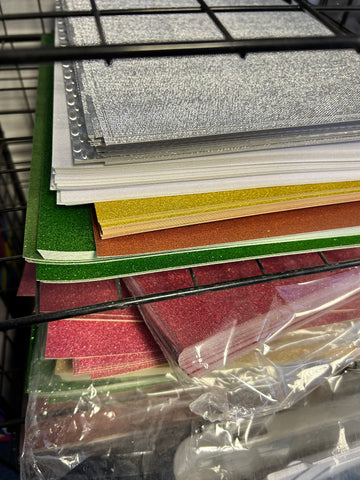 10 sheets of assorted glitter cardstock