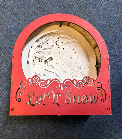 MDF finished sample let it snow light box