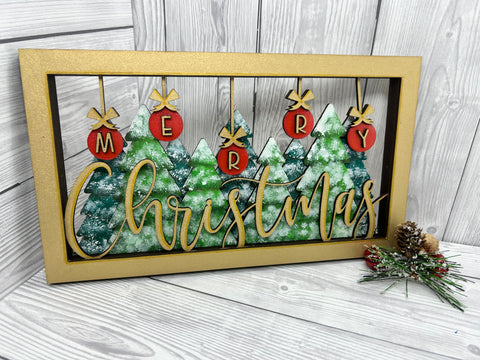 MDF layered Merry Christmas