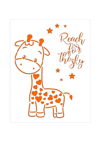 Reach for the sky Giraffe stencil