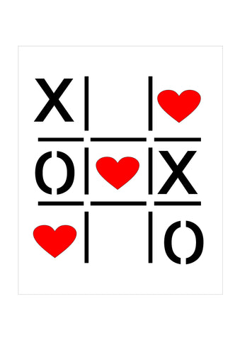 VALENTINE - Tic Tac Toe Heart stencil