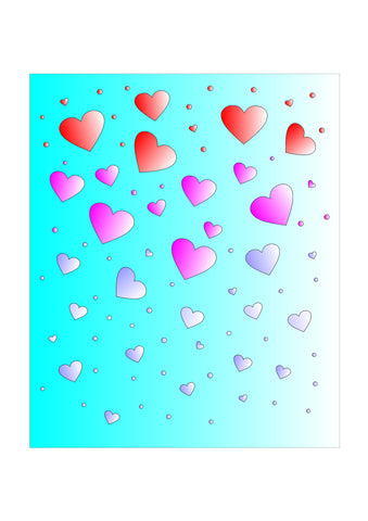 VALENTINE - Hearts backgorund stencil