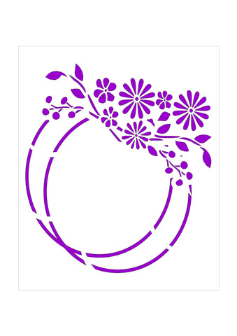 Circle Flower Frame Stencil