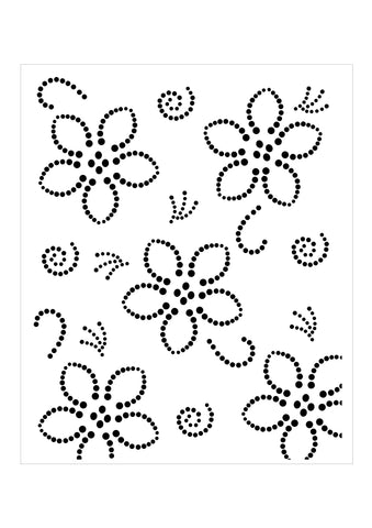 Dotty Floral Stencil