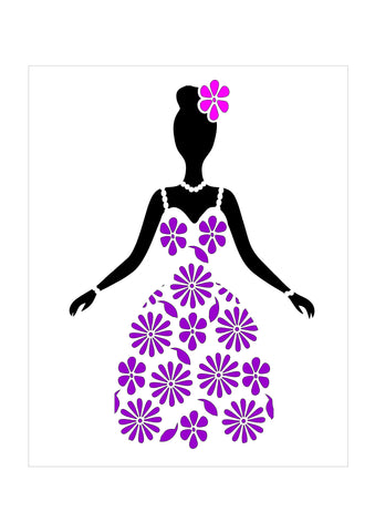 Floral Dress Stencil
