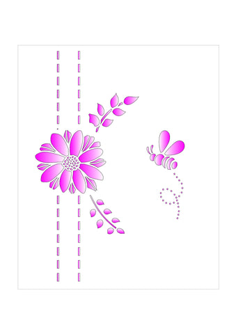 Bee Flower Stencil