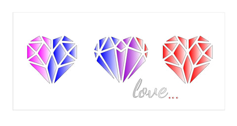 CLEARANCE - Valentine / Geometric Love Hearts