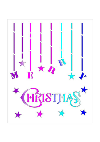 Hanging Merry Christmas Stencil