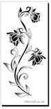 Flowering plant with 3 flowers in a swirl - stencil for cards and crafts