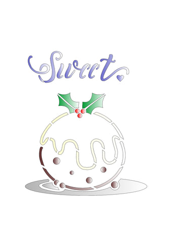 CLEARANCE - Sweet Christmas Pudding Stencil