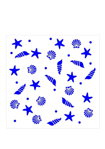 6x6 Seashell background stencil