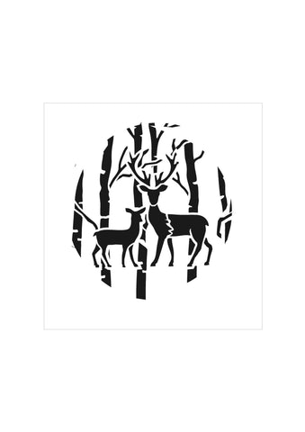 Snow Globe - Deer Stencil