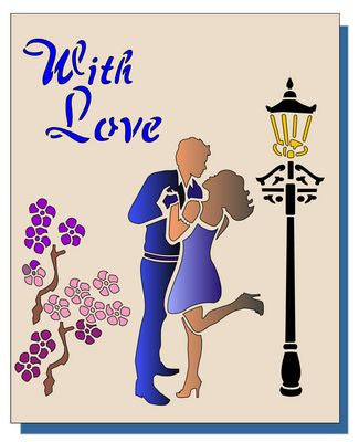 Lamplight Couple Stencil