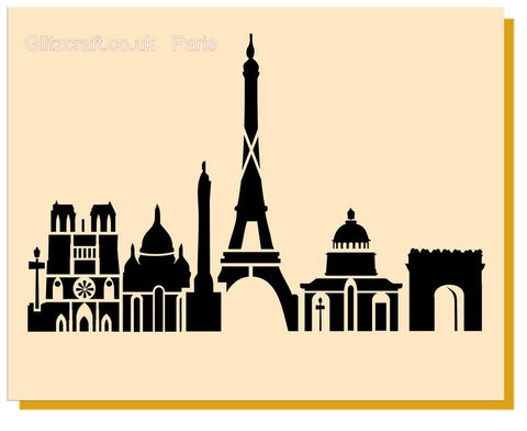 CLEARANCE - Paris Skyline Stencil 5in x 4in