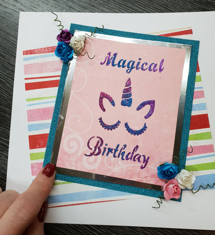 Magical Unicorn Birthday Stencil