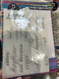 3 sheets of rub on foil transfers