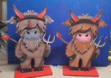 MDF Highland cow Halloween style