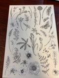 Rub on floral sheet with coasters