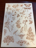Rub on floral sheet with coasters