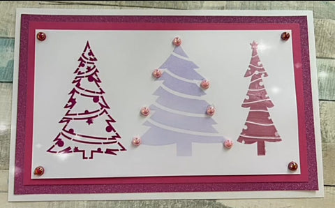 Christmas tree trio stencil