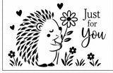 Cute animals stencils - fox, hedgehog, sheep and panda