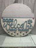 MDF dogs welcome plaque