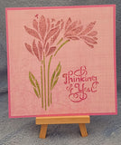 Thinking of You freesia inspired stencil