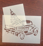 2 layer Truck and Christmas tree stencil