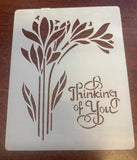 Thinking of You freesia inspired stencil