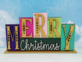 MDF Word Block - 4 options. Winter wonderland, Santa is coming to town, frosty and merry Christmas