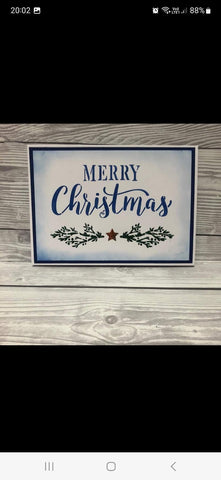Mistletoe branch Merry Christmas stencils