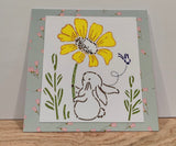 Flower, bunny and butterfly stencil