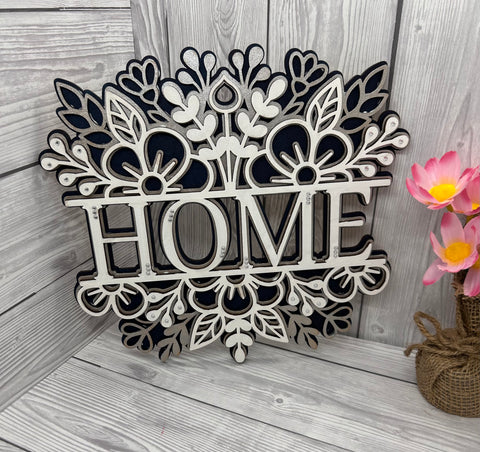 Layered Home sign