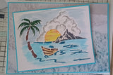 Beach Stencil and glitter pastes pack
