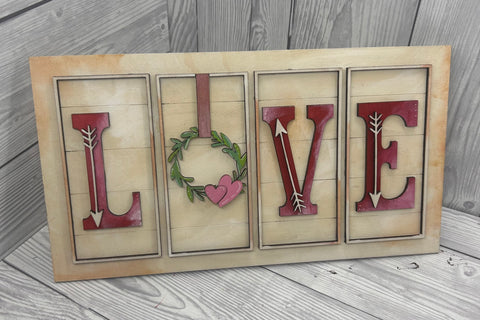 MDF love wreath frame