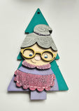 MDF Christmas tree character ornaments or tags