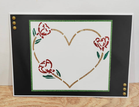 Flower heart stencil