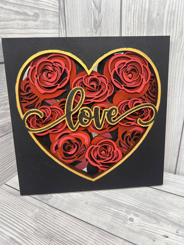 MDF love heart layered frame