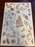 Rub on floral sheet with coasters
