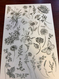 Rub on floral sheet with coasters
