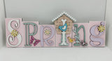 Easter or spring MDF word block