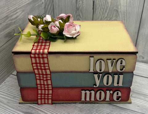 MDF love you more book stack box
