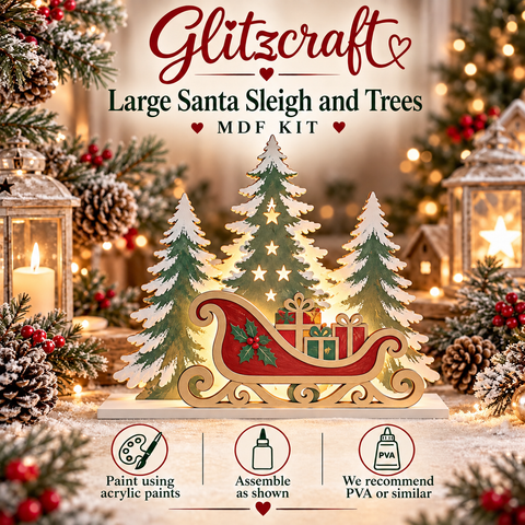 MDF Santa sleigh and Trees