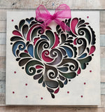 MDF layered heart wall art