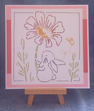 Flower, bunny and butterfly stencil