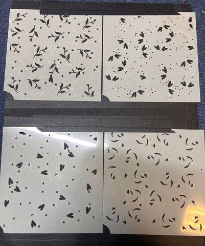 4 layer floral stencil