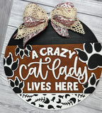 Crazy cat lady MDF plaque