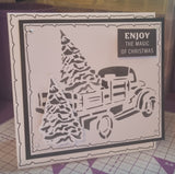 2 layer Truck and Christmas tree stencil